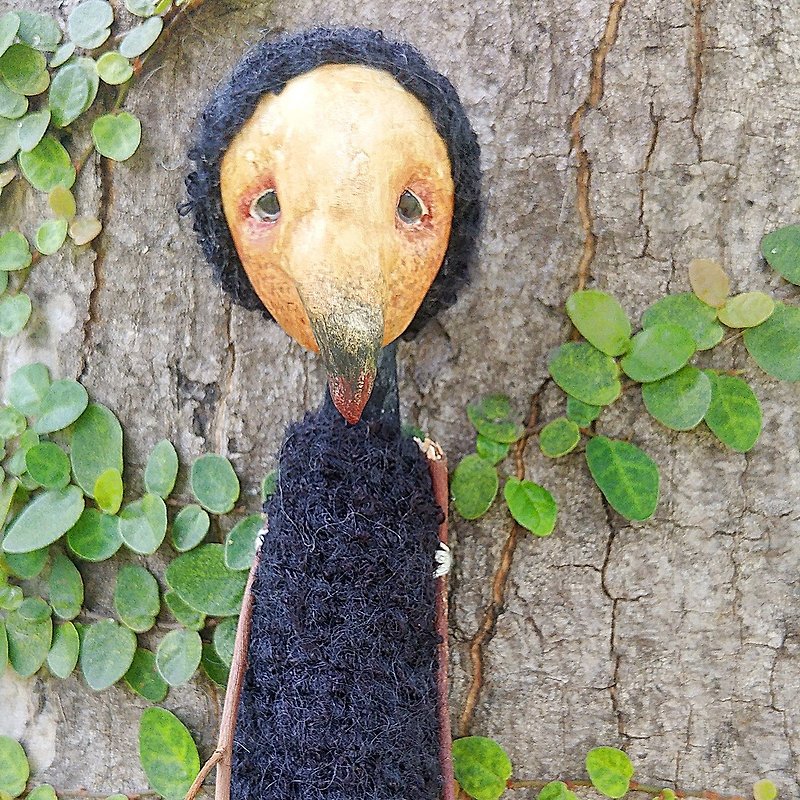 Leaf sweeper~ - Stuffed Dolls & Figurines - Clay Black