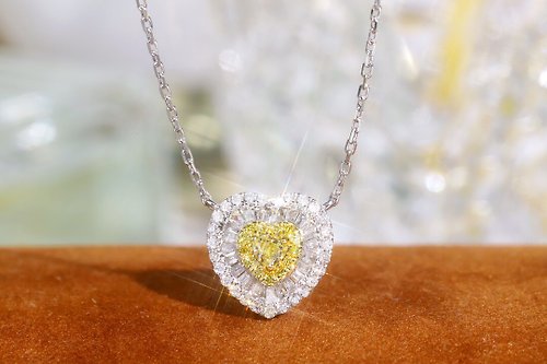 Joiel Fine Jewelry Designs 18K金白金鑽石黃鑽項鏈- 心形設計