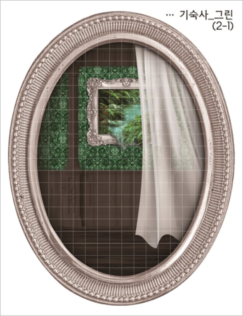 Dormitory Frame Green 2mix (blackraccoon) Vintage collage design paper sticker - 貼紙 - 紙 綠色