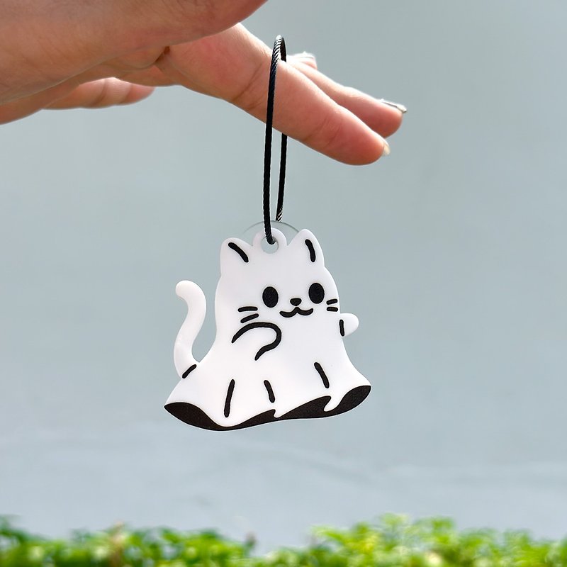 Soul Meow Meow Acrylic Pendant - Charms - Acrylic White
