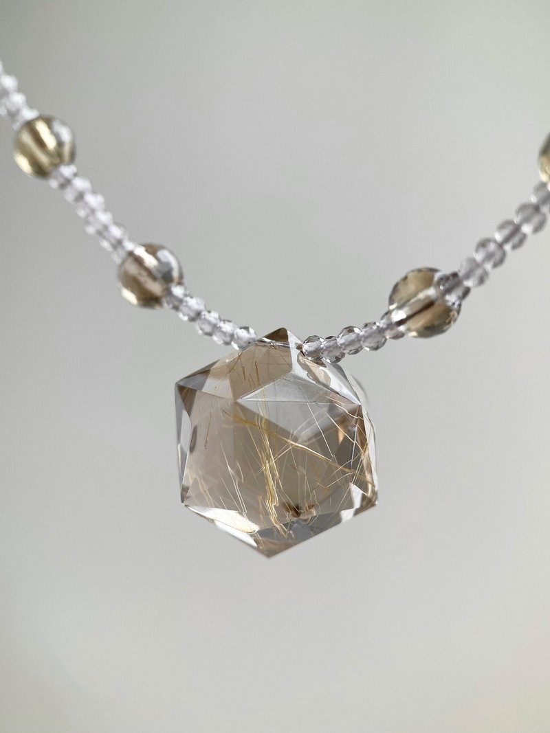 梅塔特隆之瞳-Metatron金發茶晶60面體 茶晶冰曜石項鏈 鎖骨鏈 - 項鍊 - 水晶 