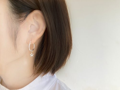 e.m.の星のピアス DIAMOND LINK CHAIN PIERCE(片耳用)(2JP0921)K10 ピアス｜スター
