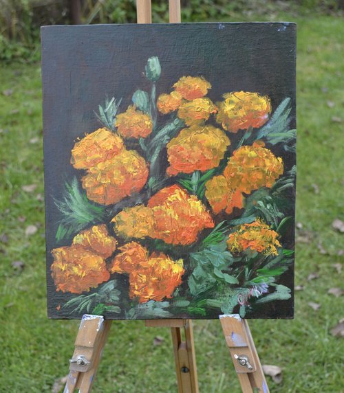 油絵アート（orange flower） 油絵アート（orange flower）