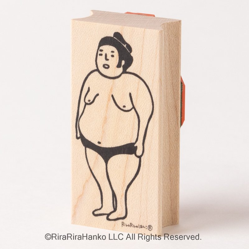 おすもうさん*直立*ラバースタンプ*R035 - 印章/印台 - 木頭 