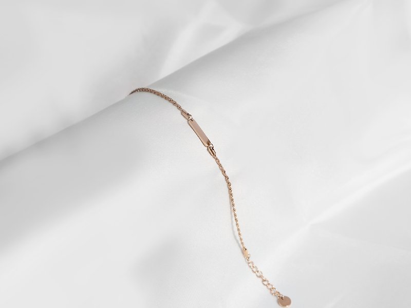 Bar Rope Chain Bracelet | Rose Gold - สร้อยข้อมือ - สแตนเลส สีทอง