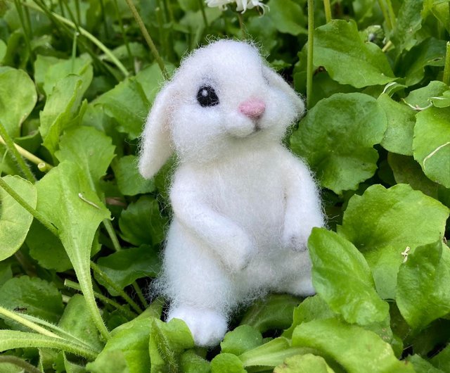 MADE TO ORDER Needle felted bunny Collectible doll Animals miniature sculpture White bunny Doll bunny White rabbit Bunny a gift Bunny on sale animal