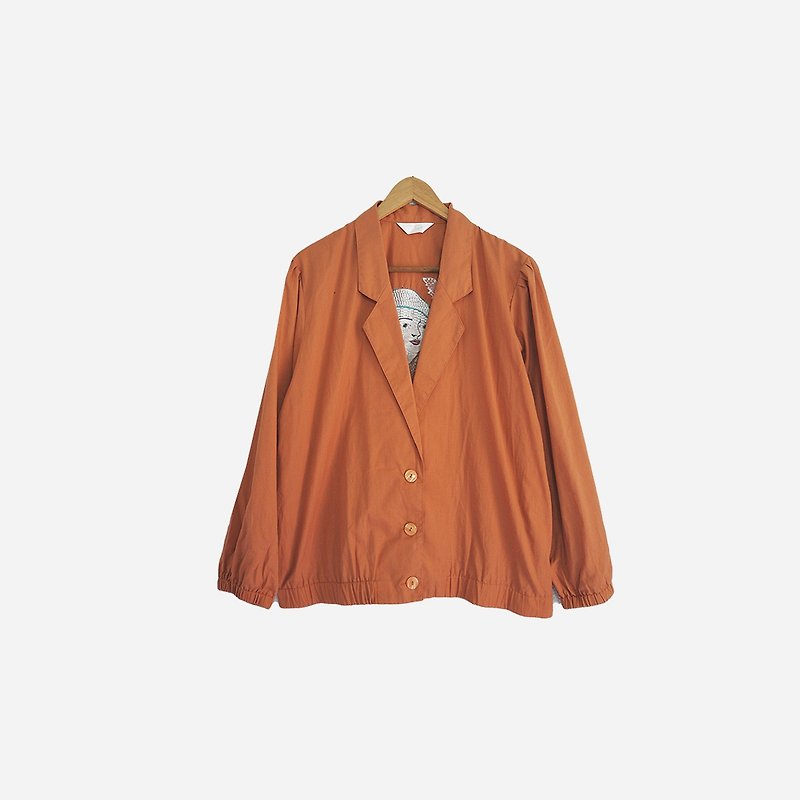 Dislocation vintage / painting embroidery coat no.895 vintage - Women's Blazers & Trench Coats - Cotton & Hemp Orange