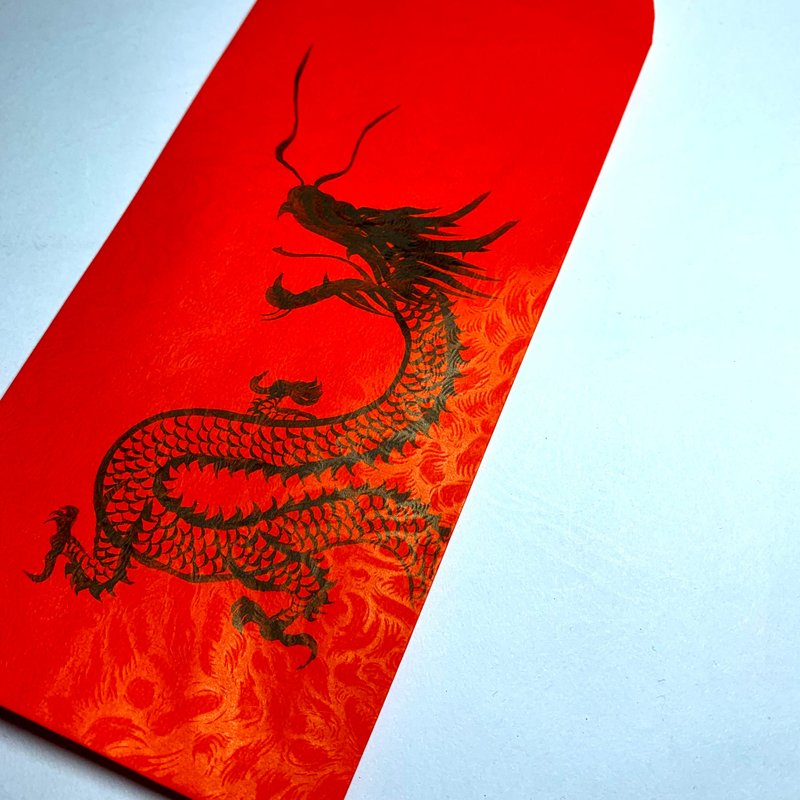 The dragon has its head but not its tail, pure hand-painted red envelope bag - ถุงอั่งเปา/ตุ้ยเลี้ยง - กระดาษ สีแดง