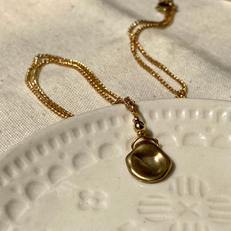 Laolin Grocery | Lentil Bronze Necklace - Necklaces - Copper & Brass Gold