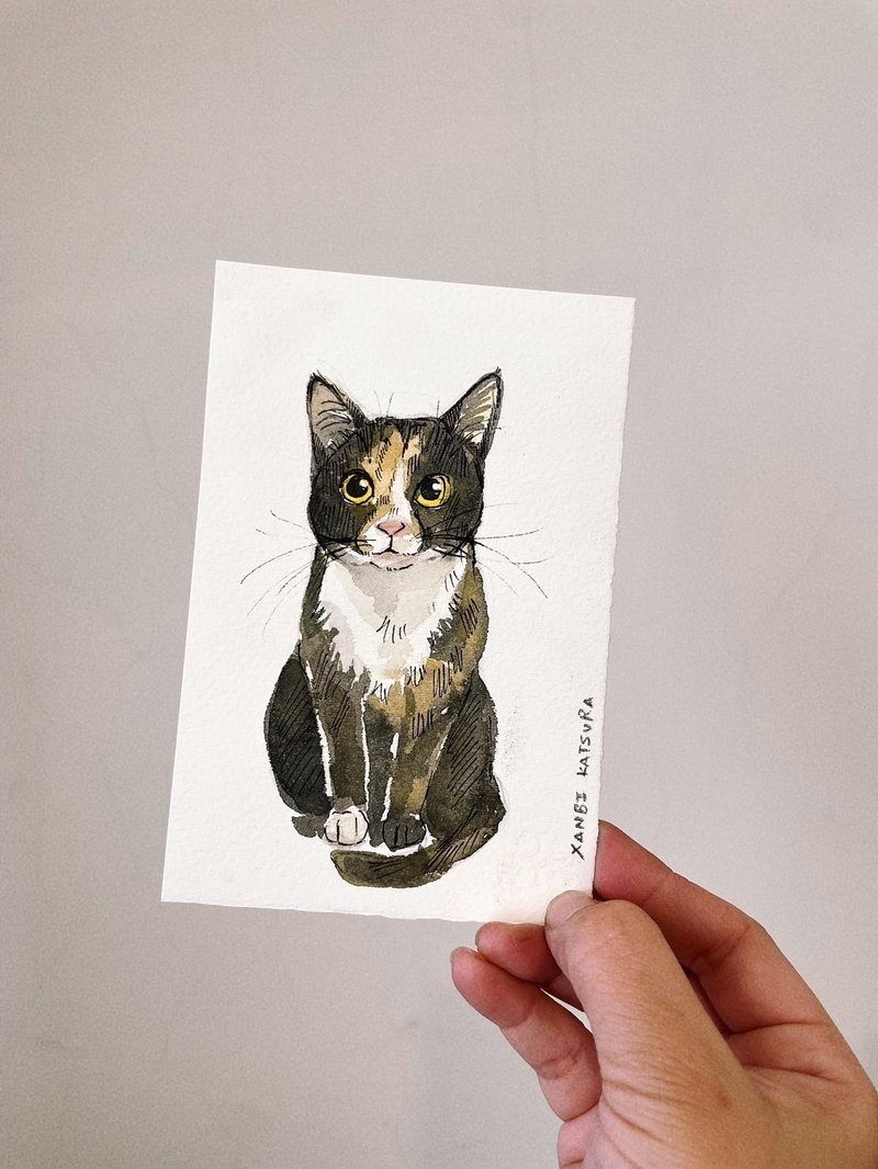 Sketch pen-like color painting/light color/customized/pet/portrait - Cards & Postcards - Paper 