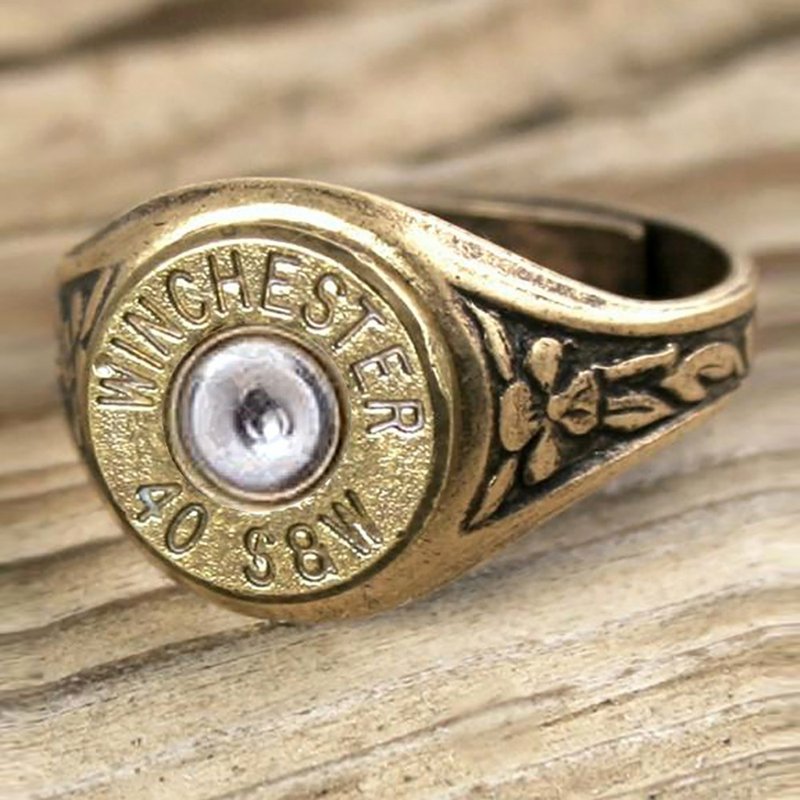 Bullet Designs 40口徑子彈戒指 / 金屬復古創意造型可調式戒圍 - 戒指 - 其他金屬 