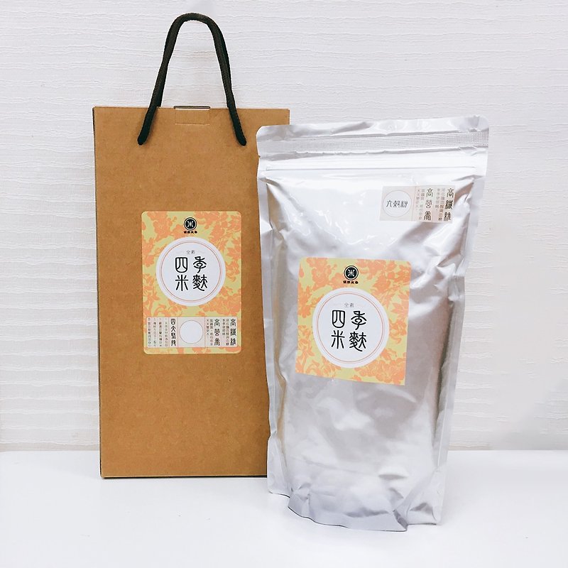 Good Health Gift Box-Four Seasons Rice Bran and Six Grain Flour-Youkang Mixiang - ธัญพืชและข้าว - วัสดุอื่นๆ สีส้ม