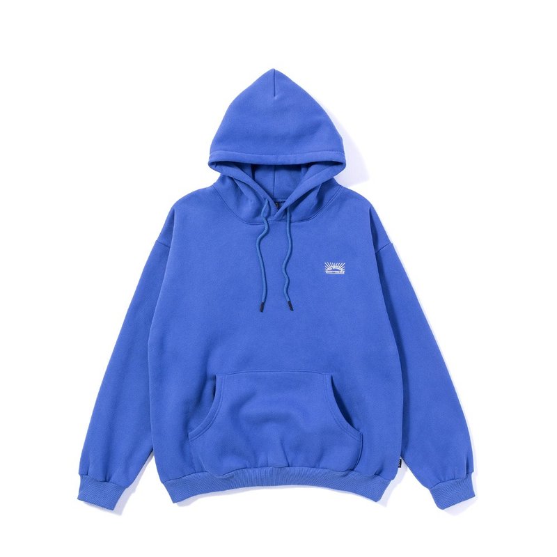 日本限定 POLER MCQUEEN HOOD 刺繡日昇帽T / 藍 - 帽T/大學T - 其他材質 藍色