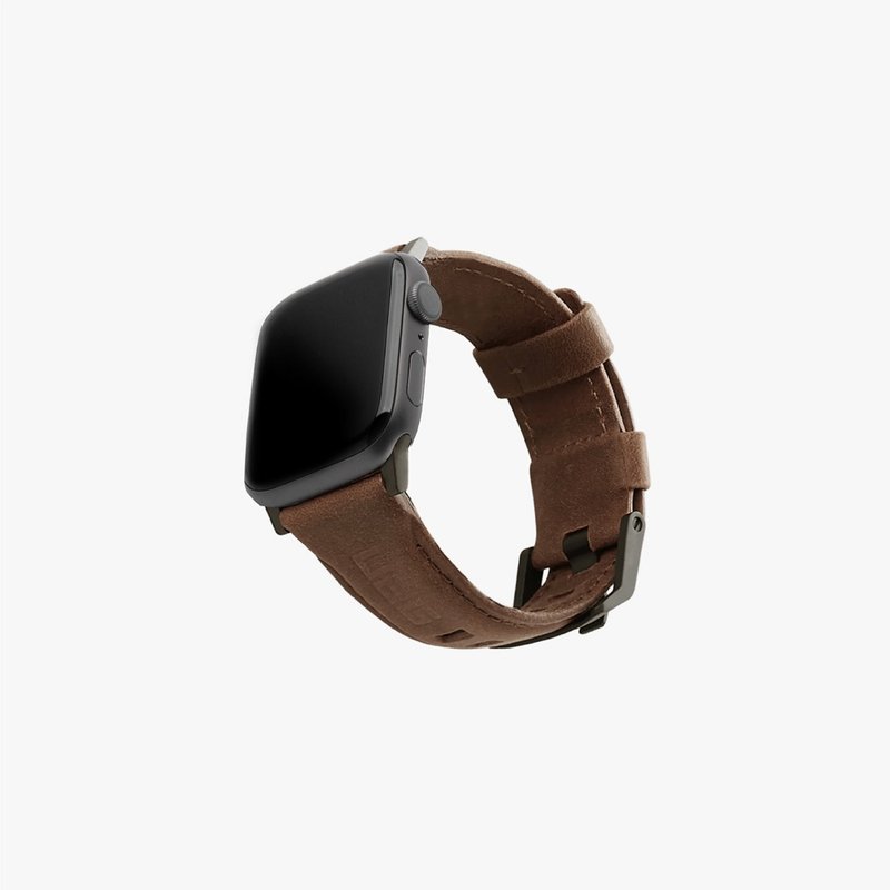 UAG Apple Watch 38/40/41/42(S10/11)mm 皮革錶帶-棕 - 錶帶 - 真皮 