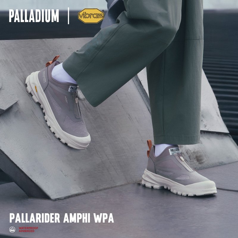 PALLADIUM PALLADIDER AMPHI WPA Vibram拉鍊低筒防水 灰 79374 - 雨鞋/防水鞋 - 其他材質 