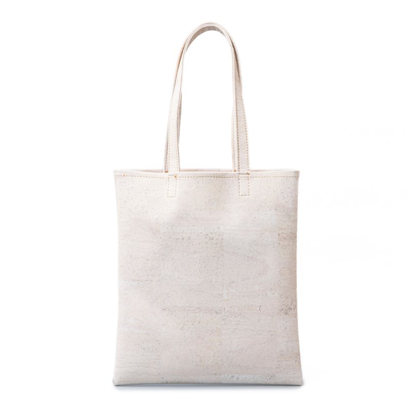 コルクレザーA4トートバッグ (White) - 手提包/手提袋 - 環保材質 白色