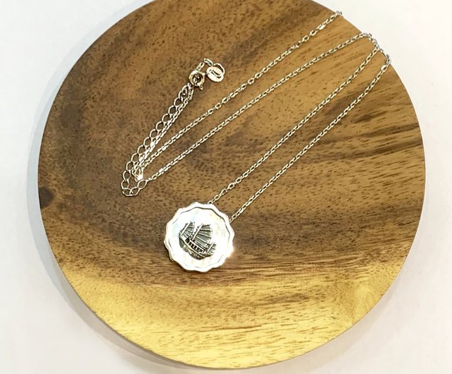 pentacle ✥真鍮製 ハンドメイド モビール✥pe4 HK364〜コイン型香港帆船スターリングシルバーペンダント