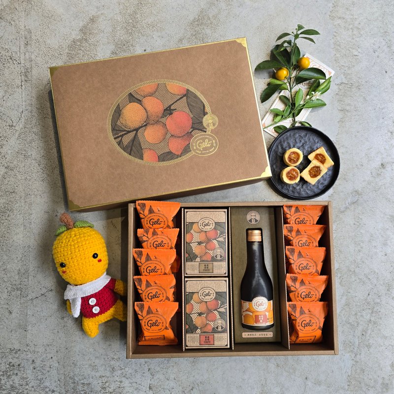 New Year Ju Feng Gift Box LA2 (10 pieces of cake + kumquat preserves + kumquat slices + optional combination) - เค้กและของหวาน - อาหารสด 