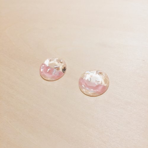 鳥嶼 Niaoyoo 復古粉紅海浪碎貝殼耳環