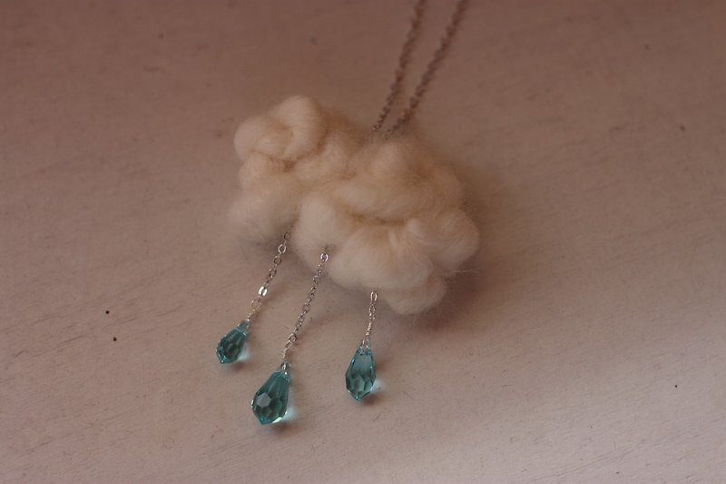Turkish Blue Raindrop Necklace - Necklaces - Wool Blue