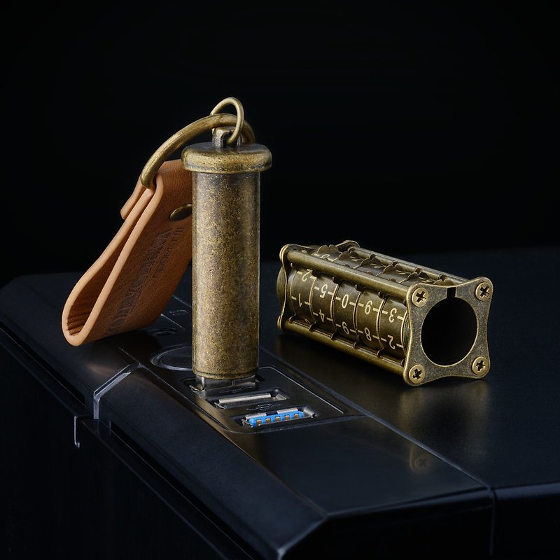【20% Off Discount】128GB Steampunk Cryptex USB Flash Drive Antique Gold - USB Flash Drives - Other Metals Gold