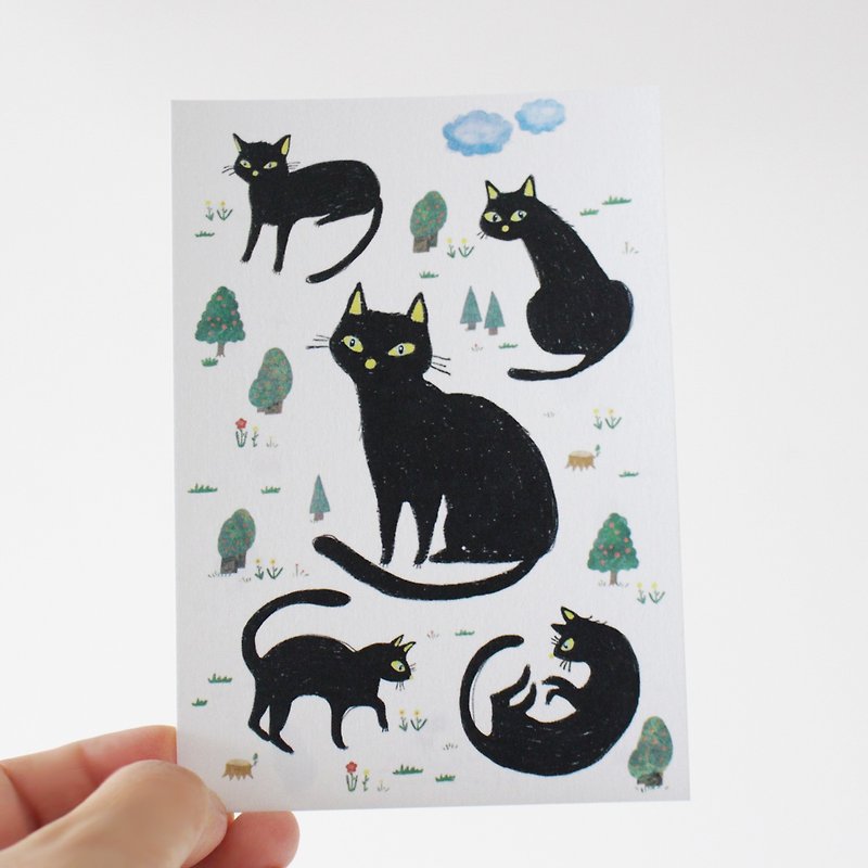 Black Cats Postcard I MissCatCat - การ์ด/โปสการ์ด - กระดาษ สีดำ
