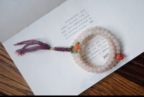 Angel's tears 天使之淚 Jewelry Design 6mm天然和闐玉/和田玉-青海藕粉玉 南紅冰紅蓮花碧玉設計多圈手串