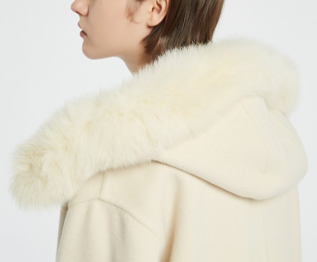 Wool double-faced woolen hood coat - Shop 10MOOn Women's Blazers