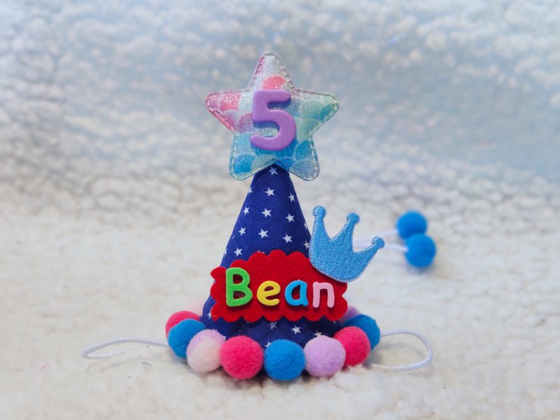 Birthday star 生日之星 寵物生日帽 柴犬 shiba - 寵物衣服 - 棉．麻 紅色