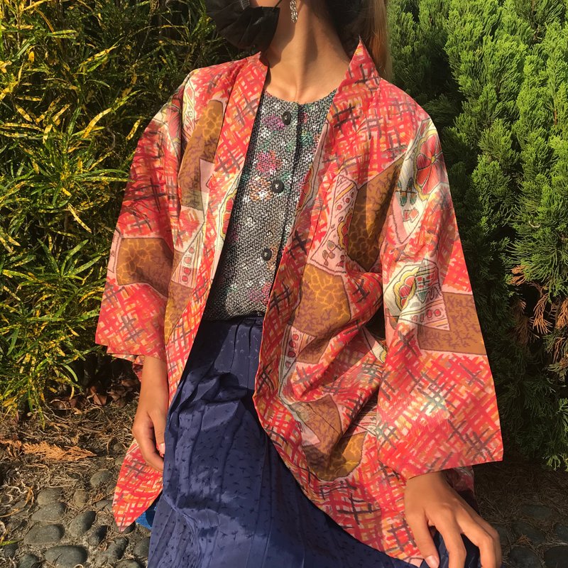 日式日本羽織和風和服外套 - 女大衣/外套 - 絲．絹 
