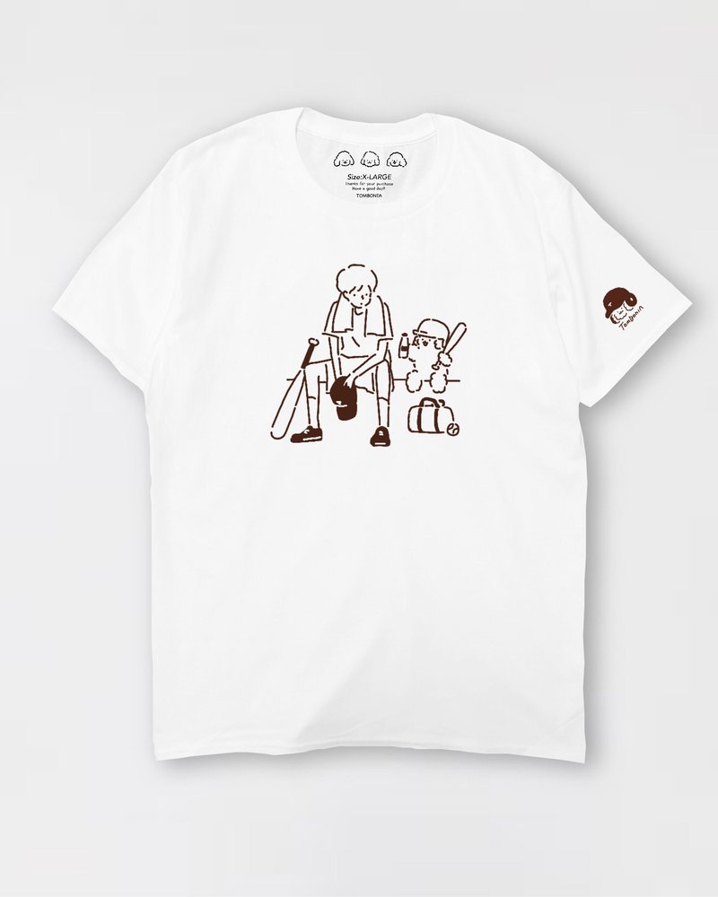 Muck likes baseball t-shirts - 女 T 恤 - 棉．麻 白色