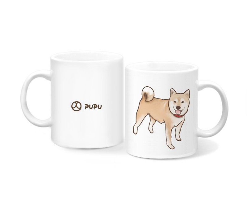 Shiba Inu - Standing Position - Original Illustration - Mug - Gift Custom - Flies Planet - Handmade Market - - Mugs - Porcelain 