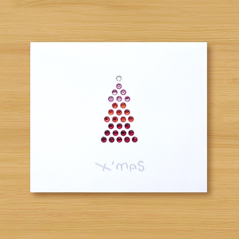 Hand-studded cards _ Christmas tree _C ... Christmas card, Christmas - การ์ด/โปสการ์ด - กระดาษ สีแดง