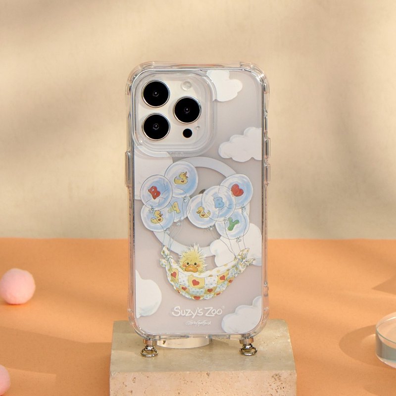 Suzy's Zoo BABY氣球冒險冰川抗黃防摔MagSafe iPhone繩掛手機殼 - 手機殼/手機套 - 塑膠 透明