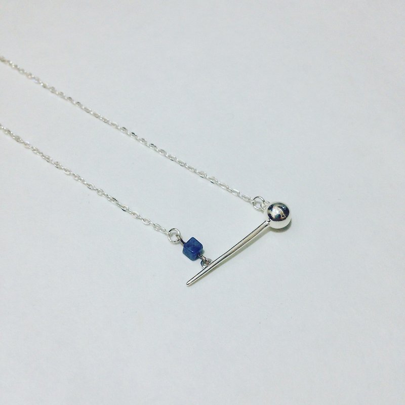 【 PURE COLLECTION 】- balanced relationship .925 silver / Sodalite necklace / summer / simple - สร้อยคอ - โลหะ หลากหลายสี