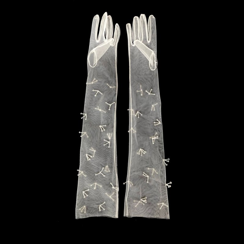 Kumi Tassel Gloves - 手套/手襪 - 繡線 白色