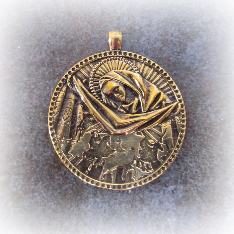 Ukraine handmade necklace pendant,ukraine Brass pendant,ukrainian jewelry - พวงกุญแจ - ทองแดงทองเหลือง สีทอง