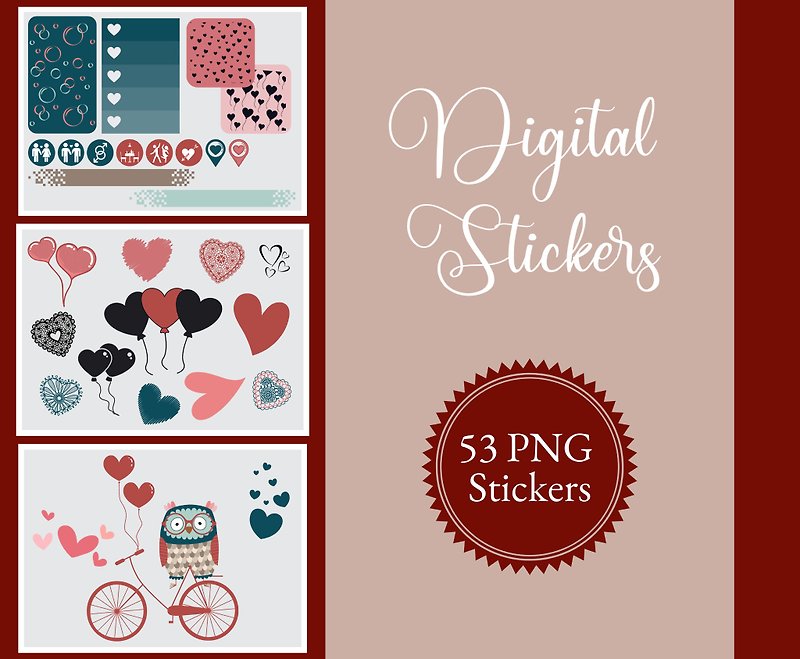 Digital Stickers - Digital Planner Stickers - Digital Stickers Goodnotes - 電子手帳及素材 - 其他材質 
