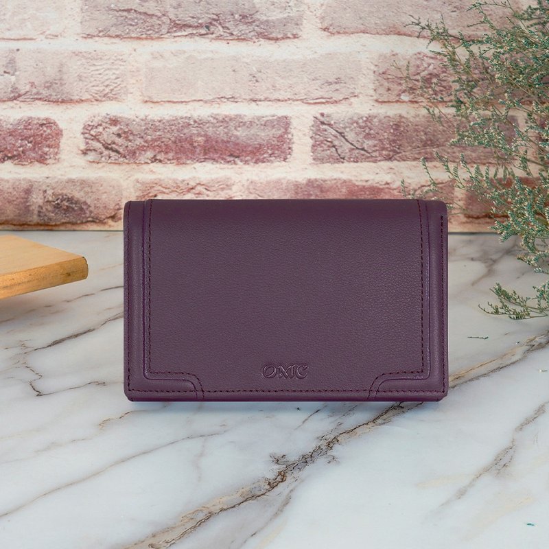 3D Patchwork Soft Leather Multi-Compartment Bifold Medium Wallet 4152 (Deep Wine Red) - กระเป๋าสตางค์ - หนังแท้ 