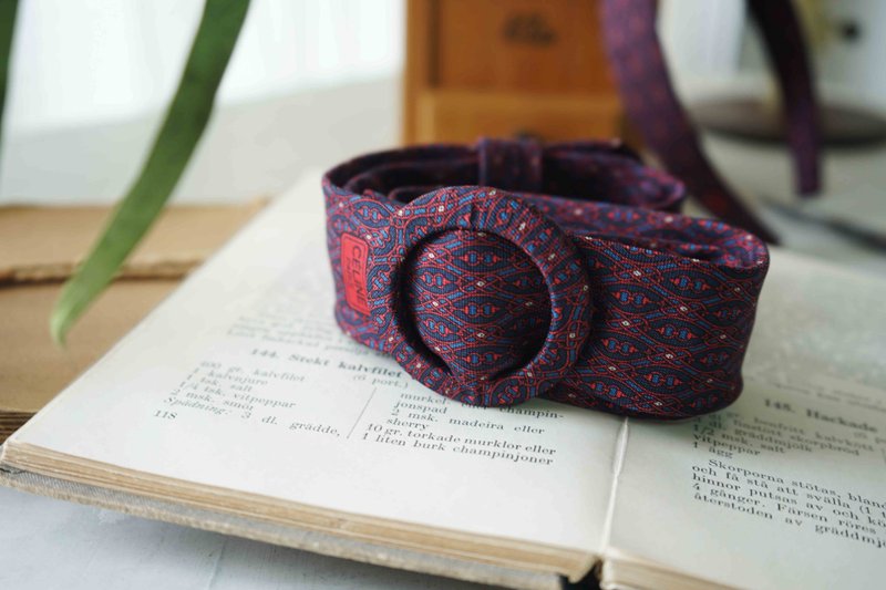 Antique tie modified headband-Celine-Magic Moment Purple-headband belt set-belt - Belts - Silk Purple