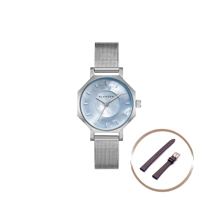 Volare Mother Of Pearl 珍珠粉藍色鋼帶手錶 28mm - 女裝錶 - 不鏽鋼 藍色