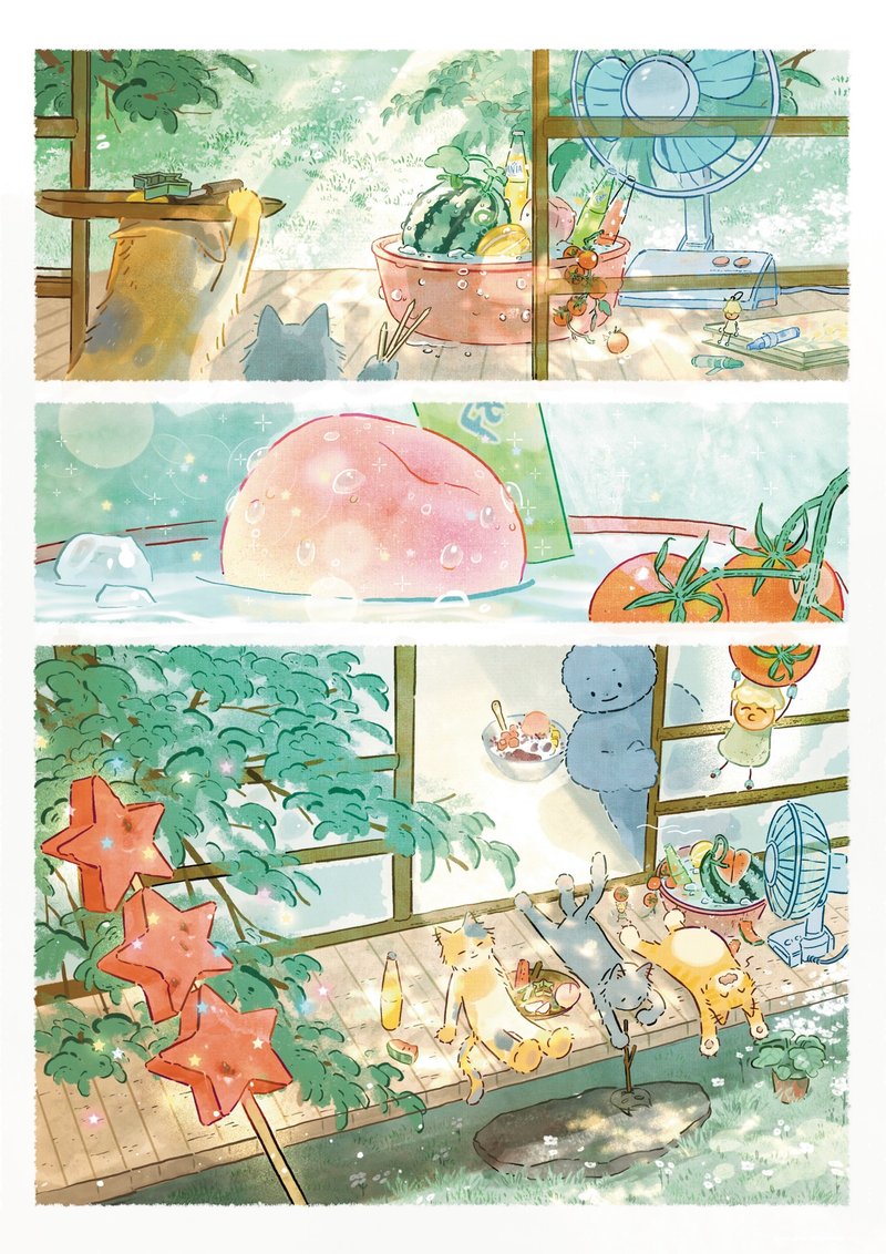 夏日庭院 - 卡片/明信片 - 紙 透明