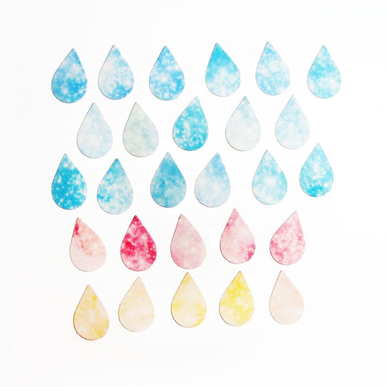 Drawing declared dye - sticker pack - water droplets - สติกเกอร์ - กระดาษ หลากหลายสี