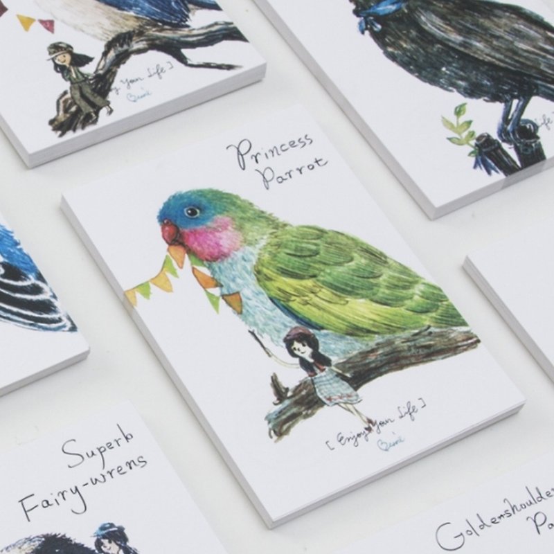 BIRDER series-10 postcard set - การ์ด/โปสการ์ด - กระดาษ ขาว