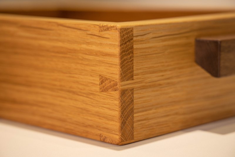 [Must be wood] Dovetail flip-up storage box-handle type---Handmade tenon丨Can be customized - Storage - Wood Brown