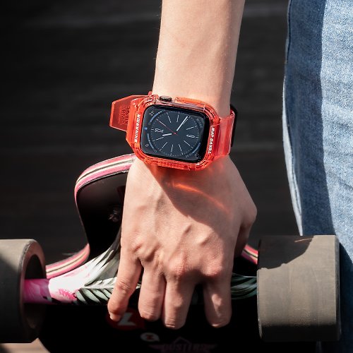 SKINARMA Apple Watch 45/44mm Saido 街頭潮流一體成形錶帶-紅色
