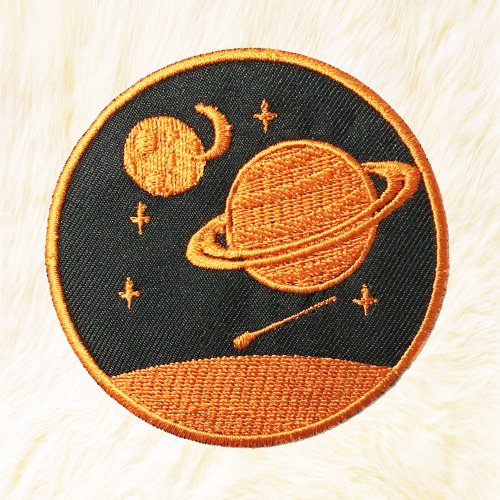 24PlanetsStudio Saturn #02 Copper color Iron on Patch Buy 3 Get 1 Free
