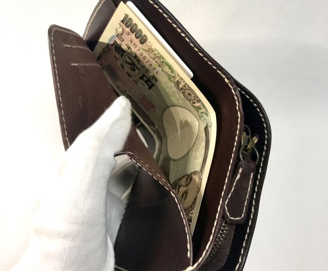 レザーカービング 革財布 レザーウォレット カービング 二つ折り