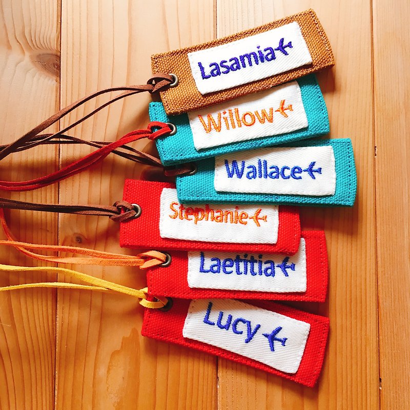 Personalized canvas luggage tag - Charms - Cotton & Hemp Multicolor