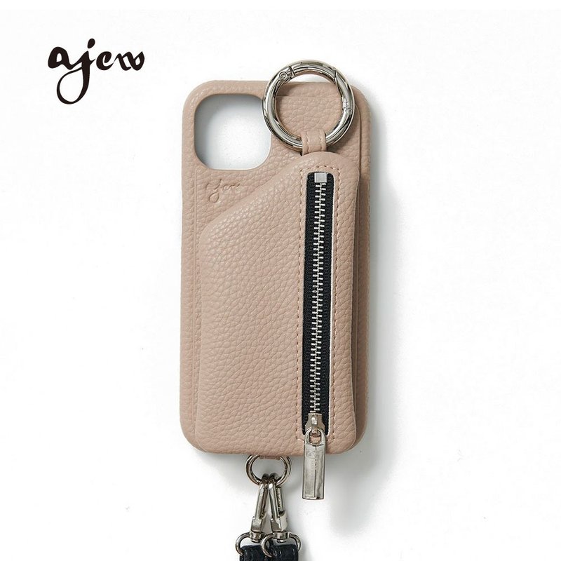 ajew cadenas 經典款拉鍊口袋手機殼 / beige(含背帶) - 手機殼/手機套 - 人造皮革 卡其色